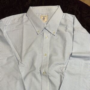 Lands' End Boys Light Blue Pinstripe Shirt 20H, husky